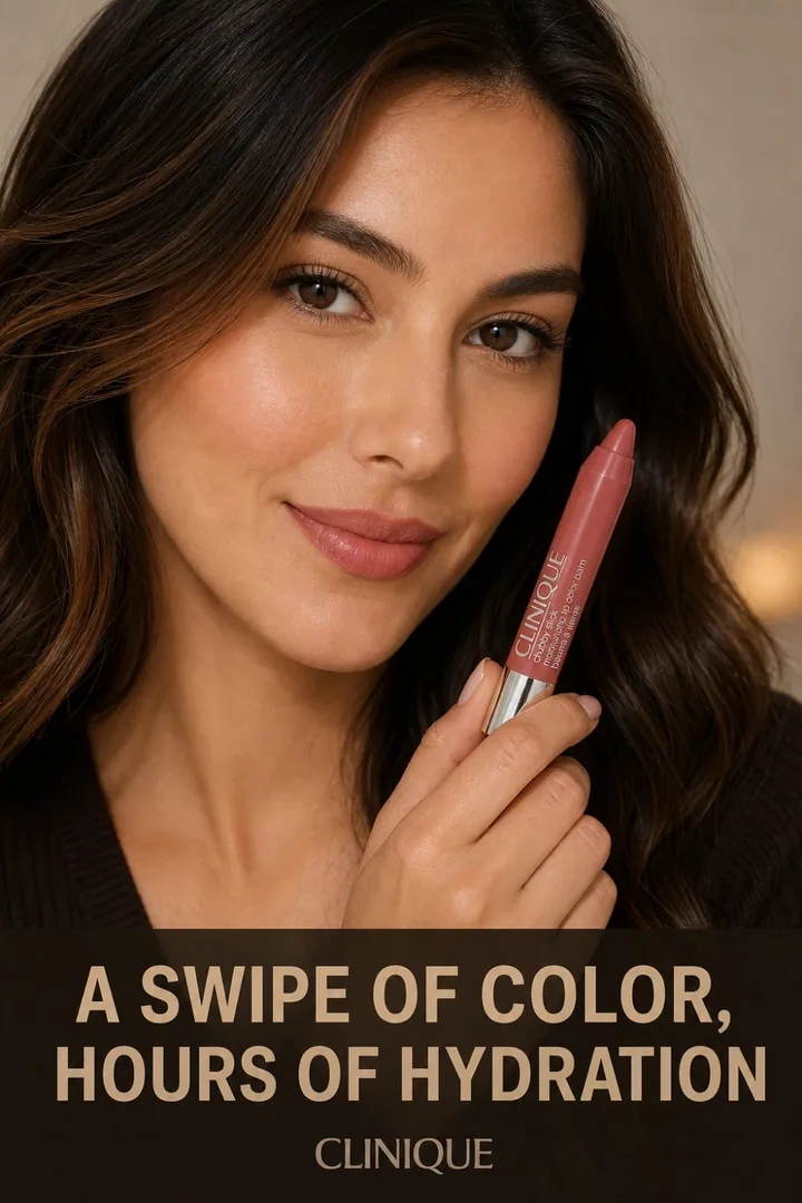 Person Holding Product + Bold Headline Pin style example