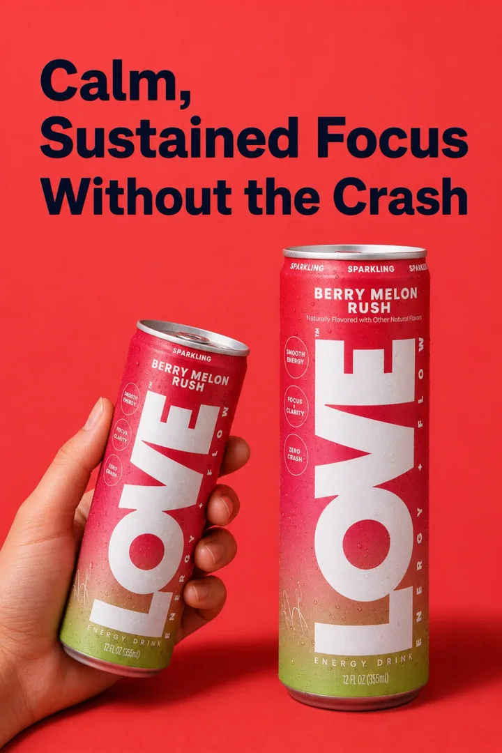 Headline + Product in Hand Pin style example